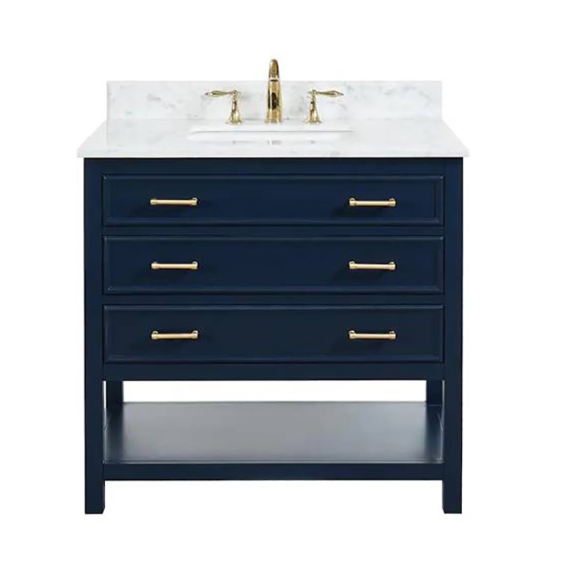 SolidWood+ MDF +Natural Marble bathroom Vanity 30 Inch with Storage Cabinet